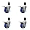 Service Caster 3.5'' Blue Poly Swivel 1-1/2'' Expanding Stem Caster Set Total Lock Brake, 4PK SCC-EXTTL20S3514-PPUB-BLUE-112-4 - alternate 1